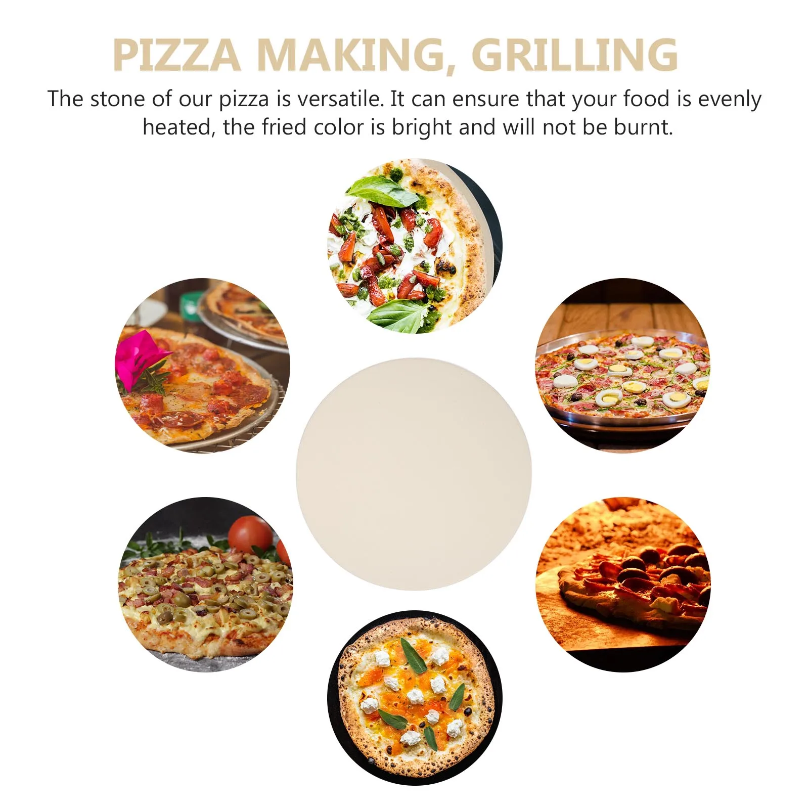 

1pc Cordierite Baking Stone Heat Resistant Pizza Pan Smooth Surface For Home Kitchen Use Bread Cookies Baking Tool Pizza Stone