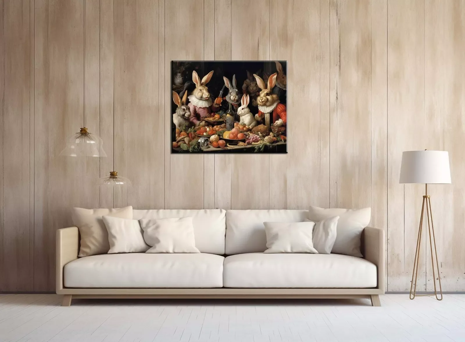 Bunnies Rabbit Vintage Print Art Canvas Poster For Living Room Decoration Home Wall Picture