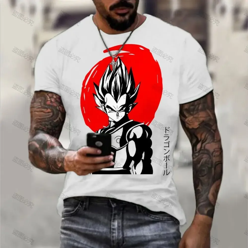 

Goku Vegeta 2024 Dragon Ball Z Men's T Shirt Cartoon Y2k T-shirts Anime Short Sleeve New Parent-child Wear O Neck Fashion Trend