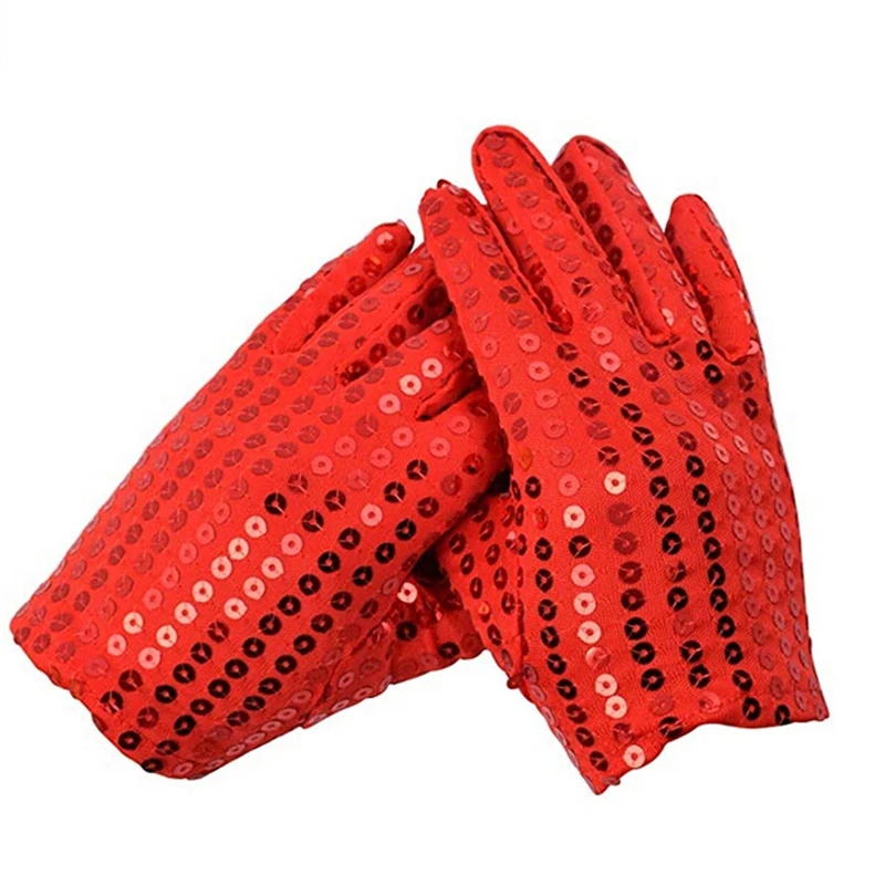 Punk Fashion Sexy Shining Sequins Gloves Gothic Party Club Handwear Dancing Disco Costume Dance Performance Gloves