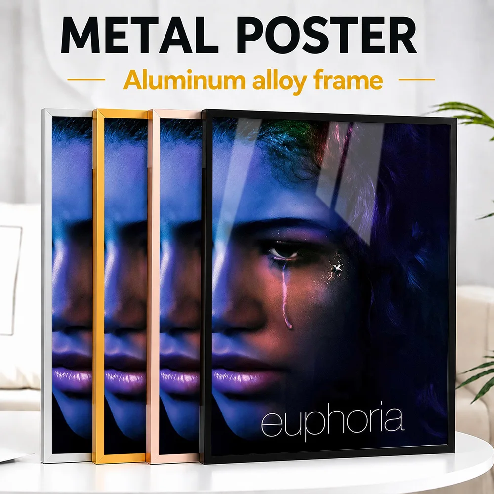 Affiche encadrée en métal aluminium de la série télévisée Euphoria, photo personnalisée, style emblématique, décoration murale pour bureau, cadeau d'anniversaire attentionné