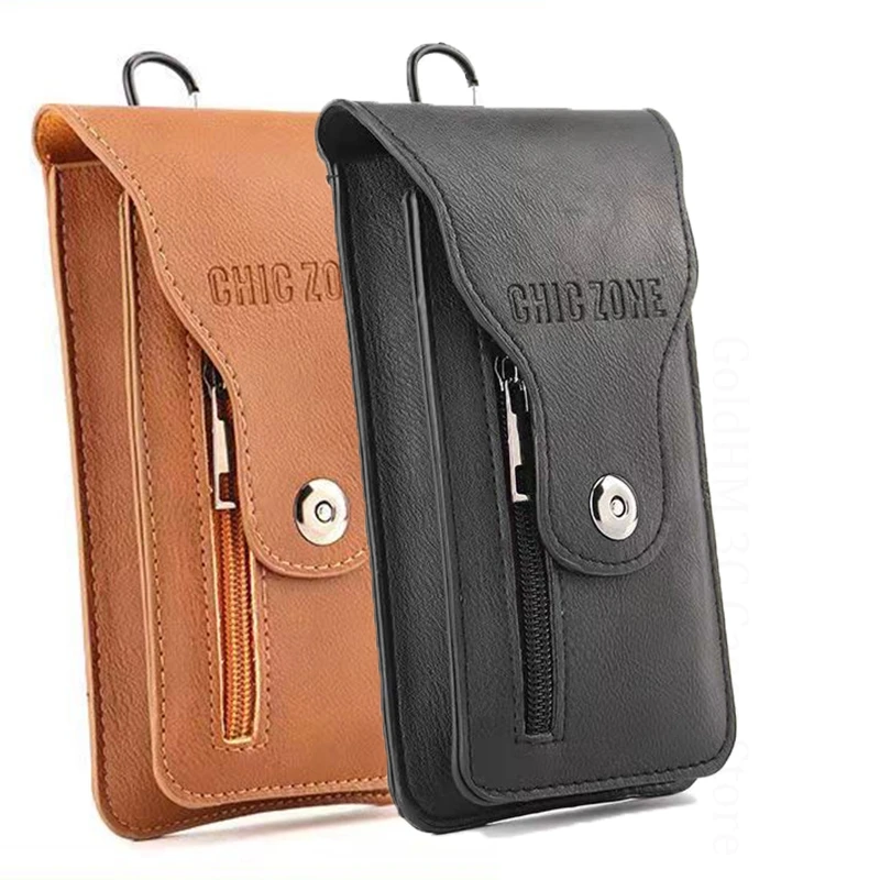 

For ZTE nubia Red Magic 10S Pro Plus Phone Cover Soft Leather Pouch RedMagic 10 Air 9 8S Pro Plus Case Card Slot Phone Waist Bag