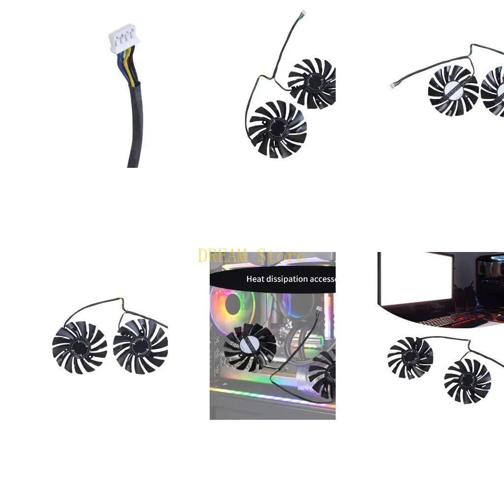 

85 мм вентилятор охлаждения графического процессора, высокая эффективность PLD09210B12HH для видеокарты RX470 RX480 RX570, 4