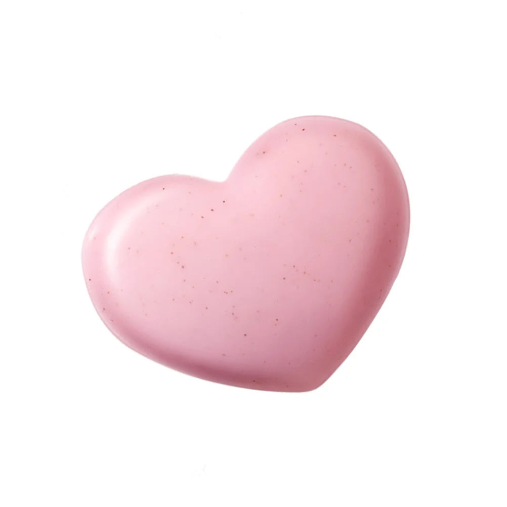 Handmade Smooth Skin Heart Shaped Fragrant Soap Face Cleansing Exfoliating Soap (Pink) handmade soap heart shape soap