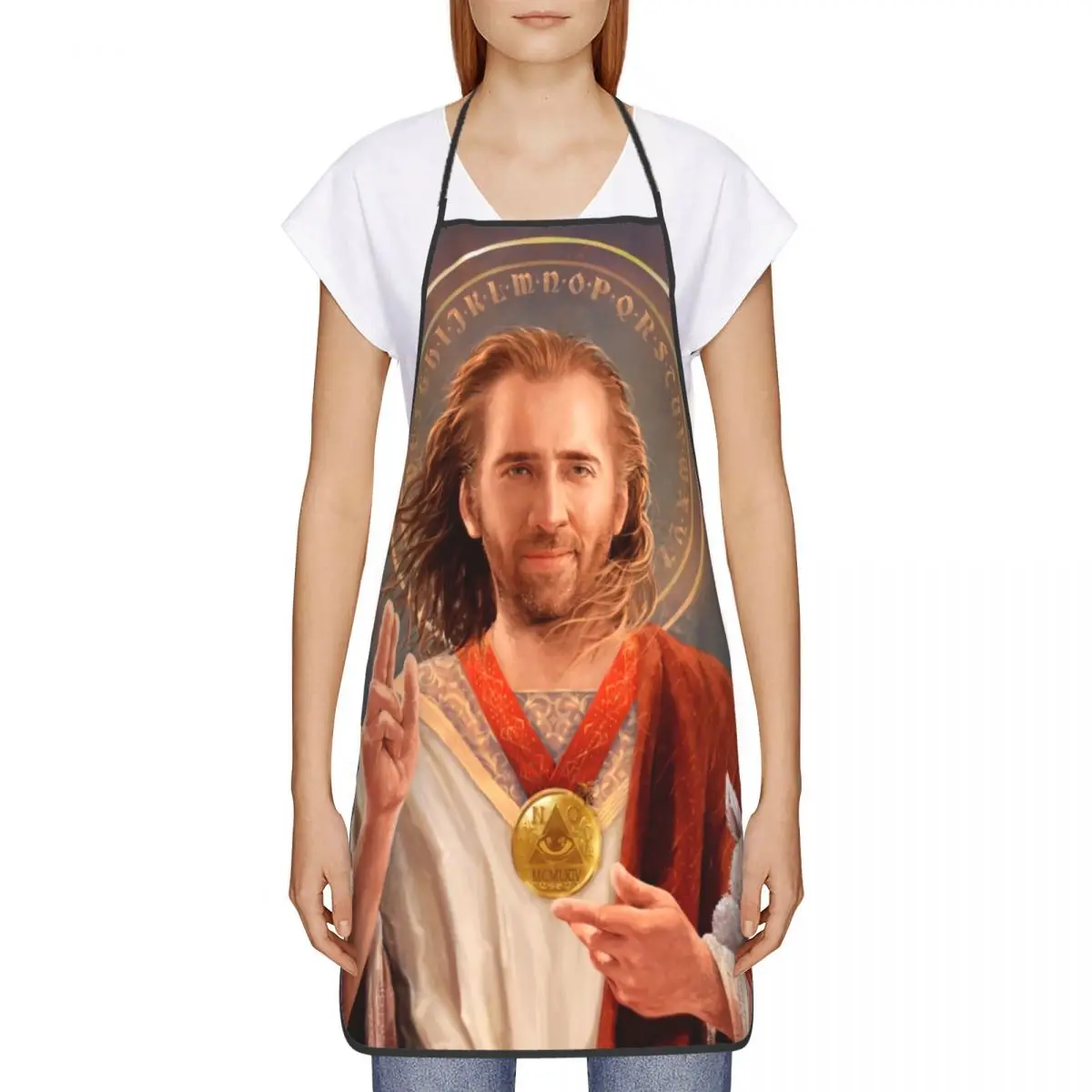 Unisex Saint Nicolas Cage Kitchen Chef Cooking Baking Apron Women Men Funny Meme Tablier Cuisine for Painting