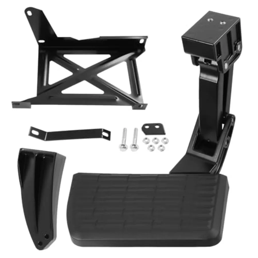 

Rear bed step for Toyota Tundra 2014-2021,aluminum, black, retractable and foldable, replaces PT392-34140/75316-01A