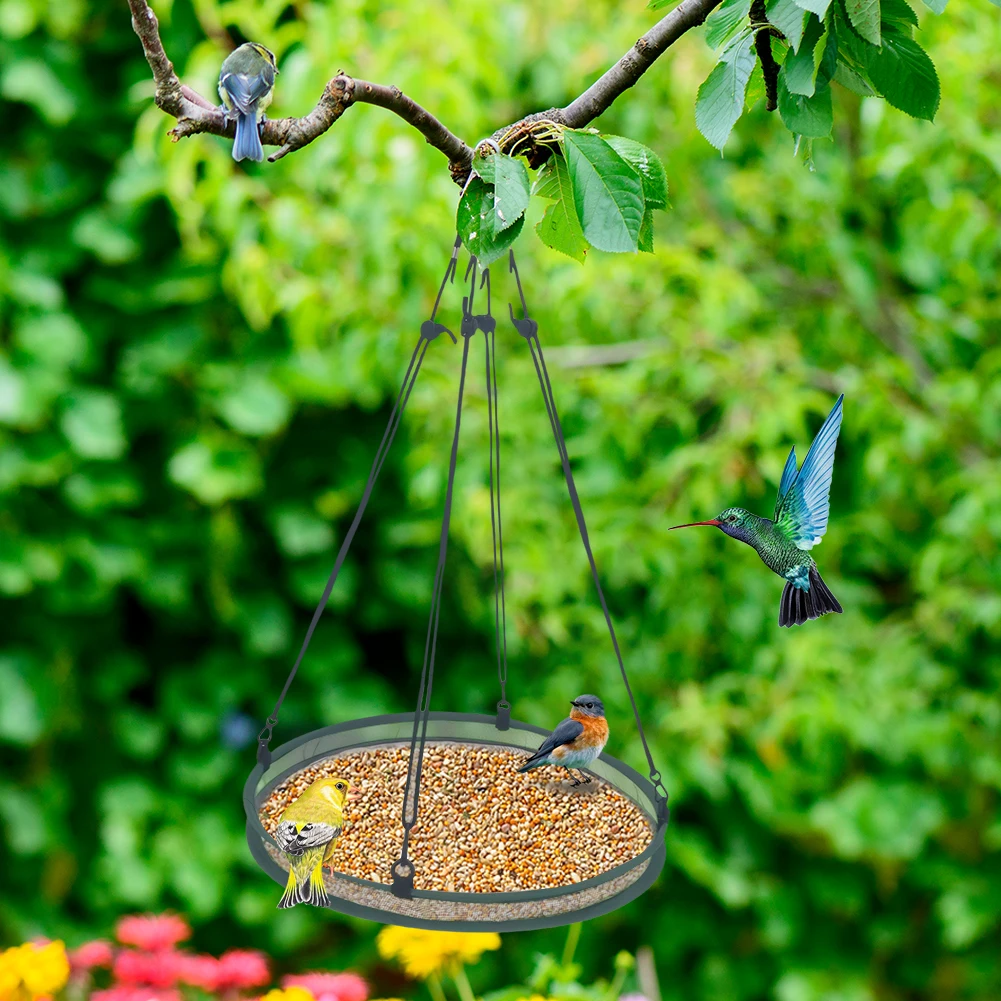 

2 шт. подвесных лотков-ловушек для птичьего корма, подвесная платформа-кольцо для кормушки, аксессуар для наружного кормления птиц
