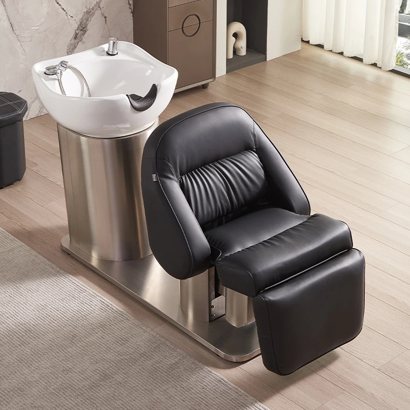 Luxury Electric adjustable lift salon Barber shop hair wash bed shampoo bowl chair