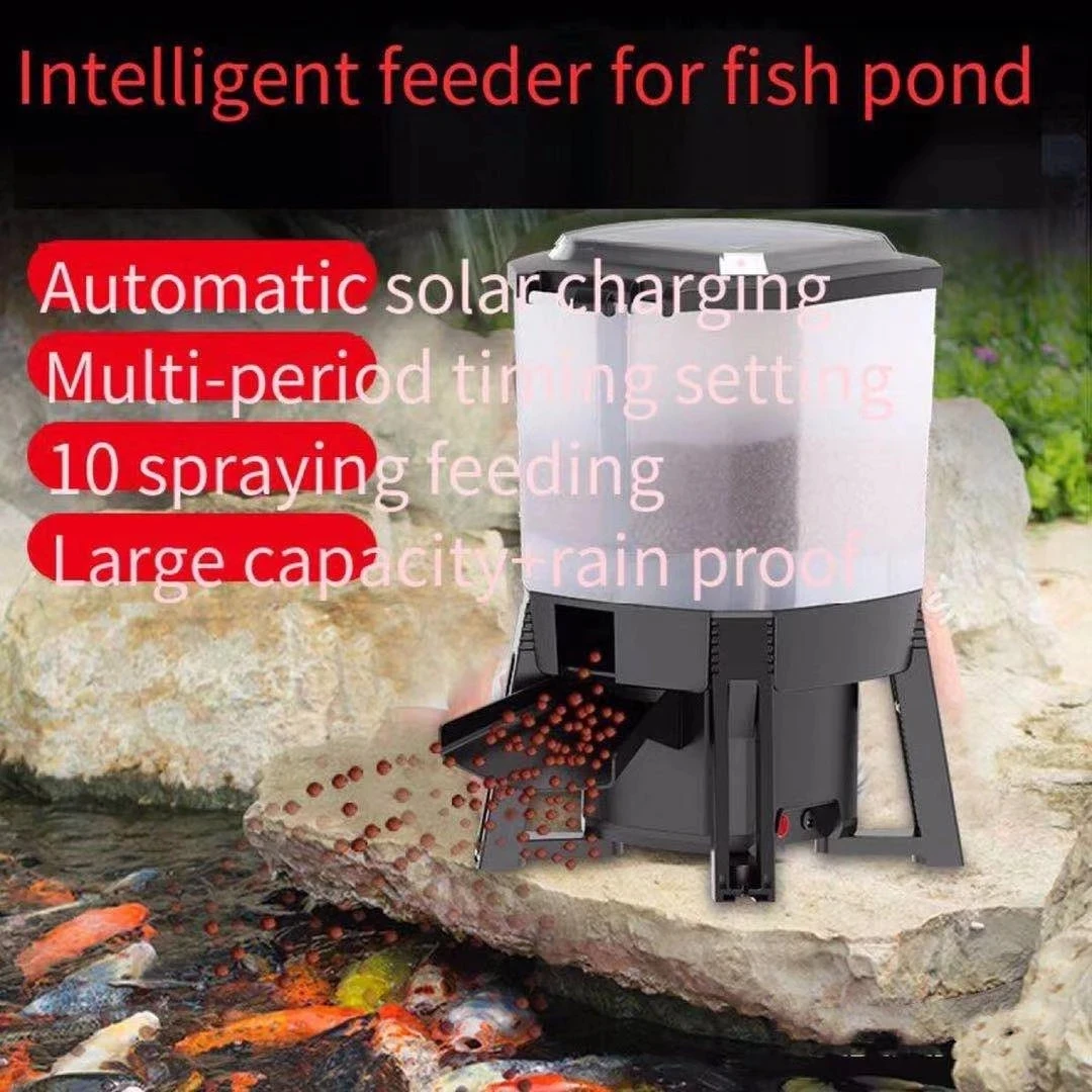 

Solar fish pond feeding machine outdoor fish pond feeding machine self-energy timing feeding device aquarium accessoriesDC12V 6L