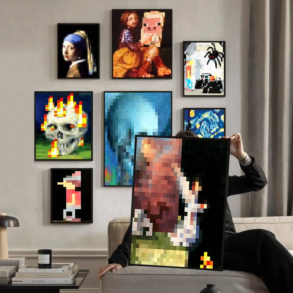 Classic Pixel Game M-MC Good Quality Prints and Posters Waterproof Paper Sticker Coffee House Bar Posters Wall Stickers