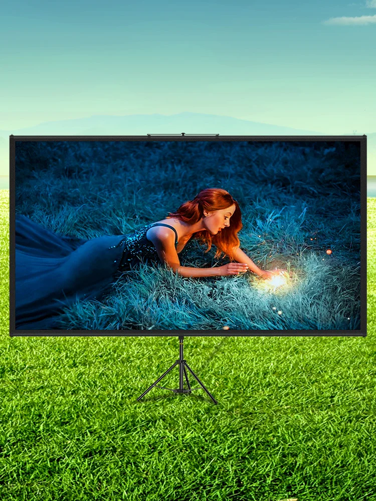 SucceBuy Écran de projecteur sur trépied de 100 pouces avec support 16:9 4K HD Projection portable Home cinéma pour la projection intérieure et extérieure