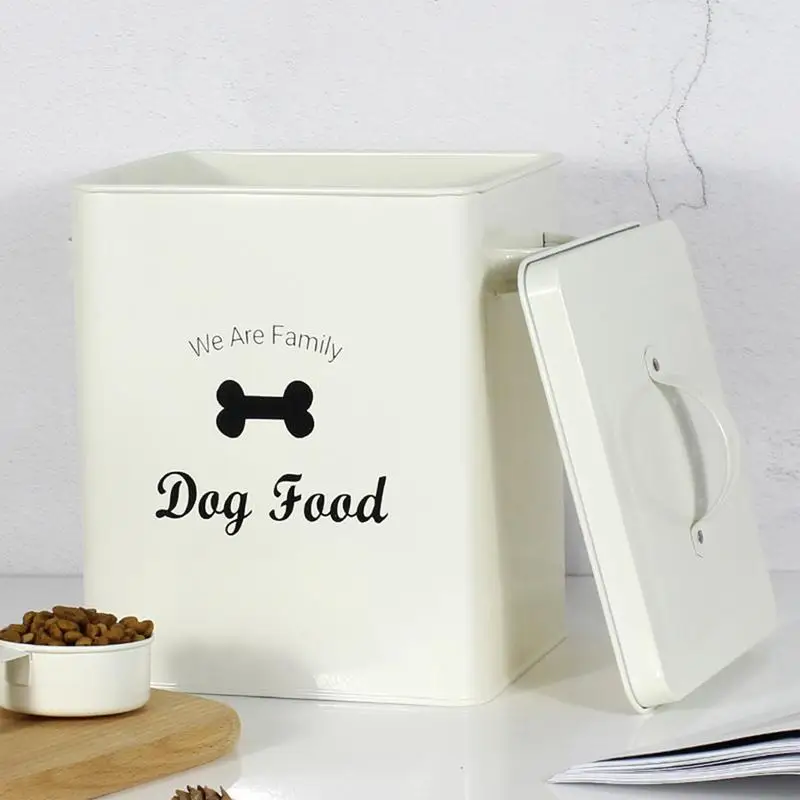 Pet Food Storage Bin Sealed Pet Storage Tank Metal Portable Dog Food Bucket for Pet Foods Tablets Laundry Detergent