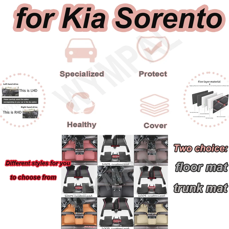 

Роскошный автомобильный коврик для Kia Sorento MQ4 2021 2022 2023, водонепроницаемые кожаные коврики для кошек Tapetes Para Automovil