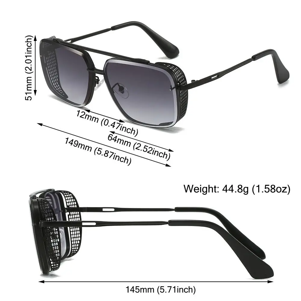 Mode Fahren Angeln Steampunk Sonnenbrille UV400 Schutz Y2K Punk Shades Metallrahmen Goggle Brillen für Frauen & Männer