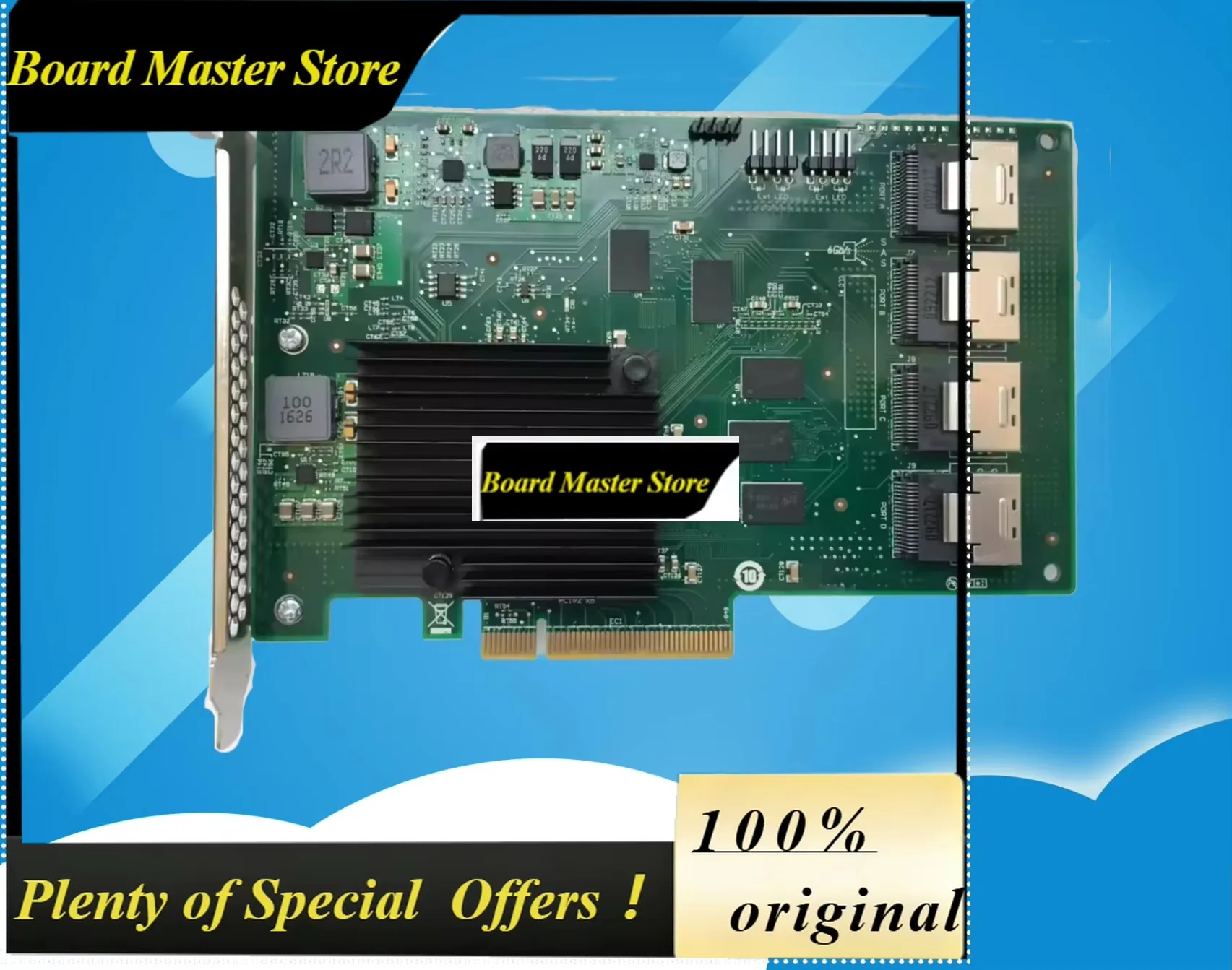 BoMaSAdapter Card For Pci-express Sata And Sas Host Buses, Lsi Lsi00244, 9201-16i, 2.0x8