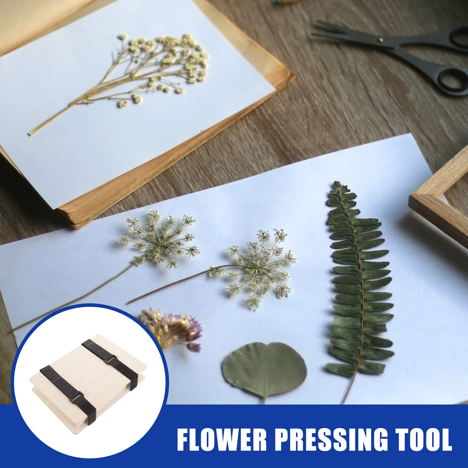 

1 set Flowers Press Kit Wooden Leaf Pressing Board Drying Tool Embossing Nail Art Diy Gift Dried Petal Makeup Accessories Multi