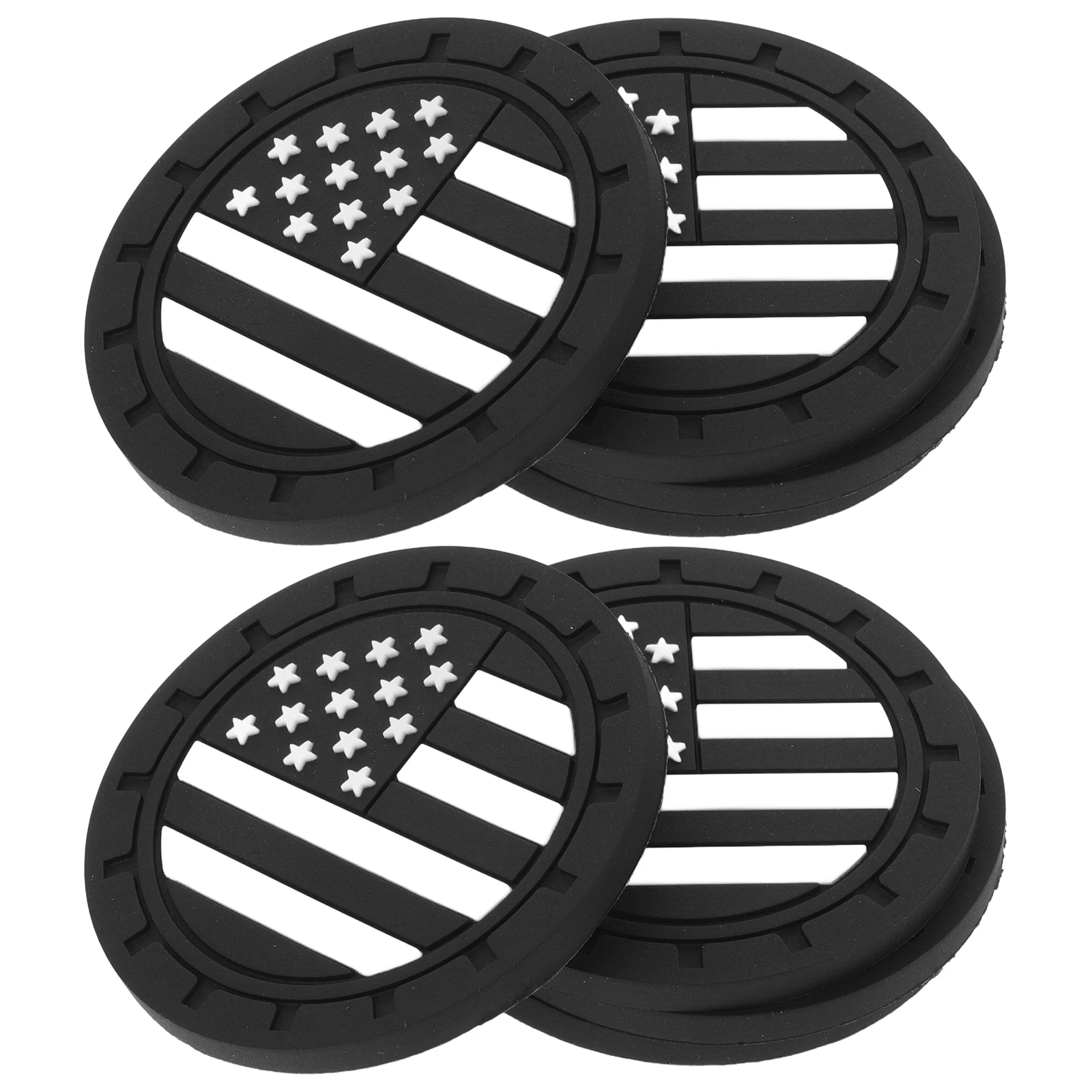 4 قطعة قواعد أكواب السيارة العلم الأمريكي المطاط المضادة للانزلاق حامل الكأس إدراج حماية سهلة التنظيف لشاحنة ديكور السيارة الداخلي #1