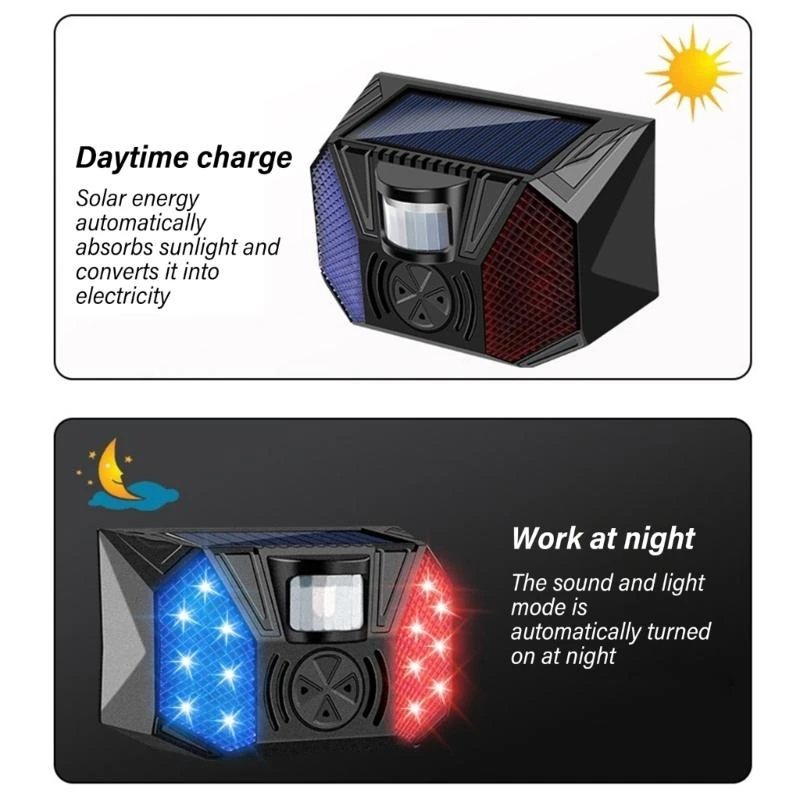 J0MB Solar Powered Security Alarm Systems For Home Farm Outdoor Property Safety