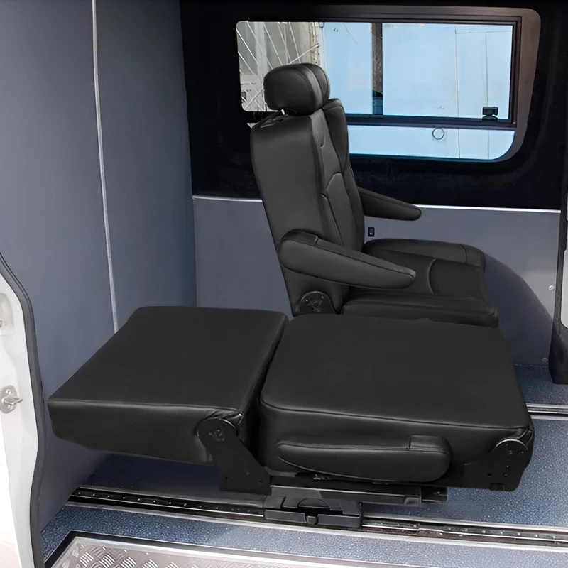 

Кожаные сиденья для кемпера, двойной подлокотник, крепления для детского сиденья ISOfix, кровать с поворотным механизмом