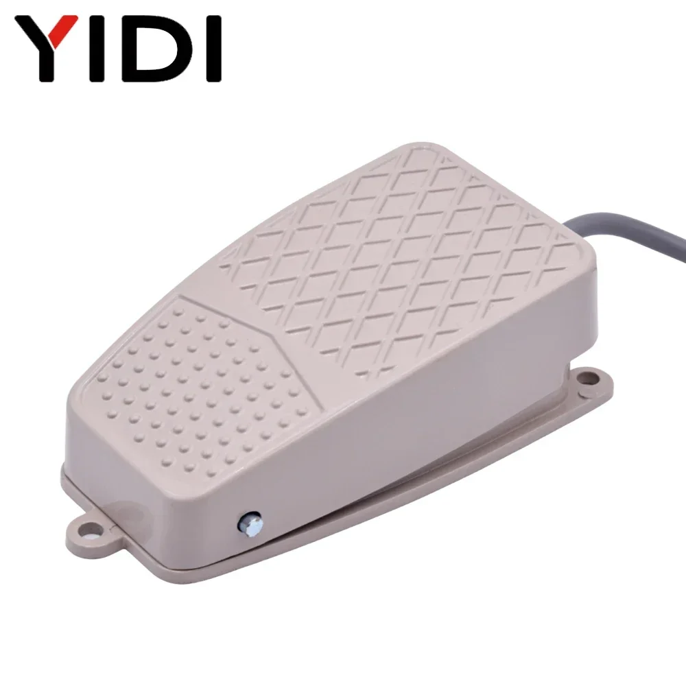 1pc FS-2 On Off Momentary Electric Power Foot Pedal Switch 220V 10A Waterproof Metal SPDT 1NO1NC Footswitch Industrial Machine