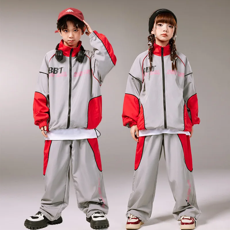Tenue de danse Hip Hop pour enfants, ensemble de vêtements de spectacle Jazz de Style de rue pour garçons et filles, tendance d'automne