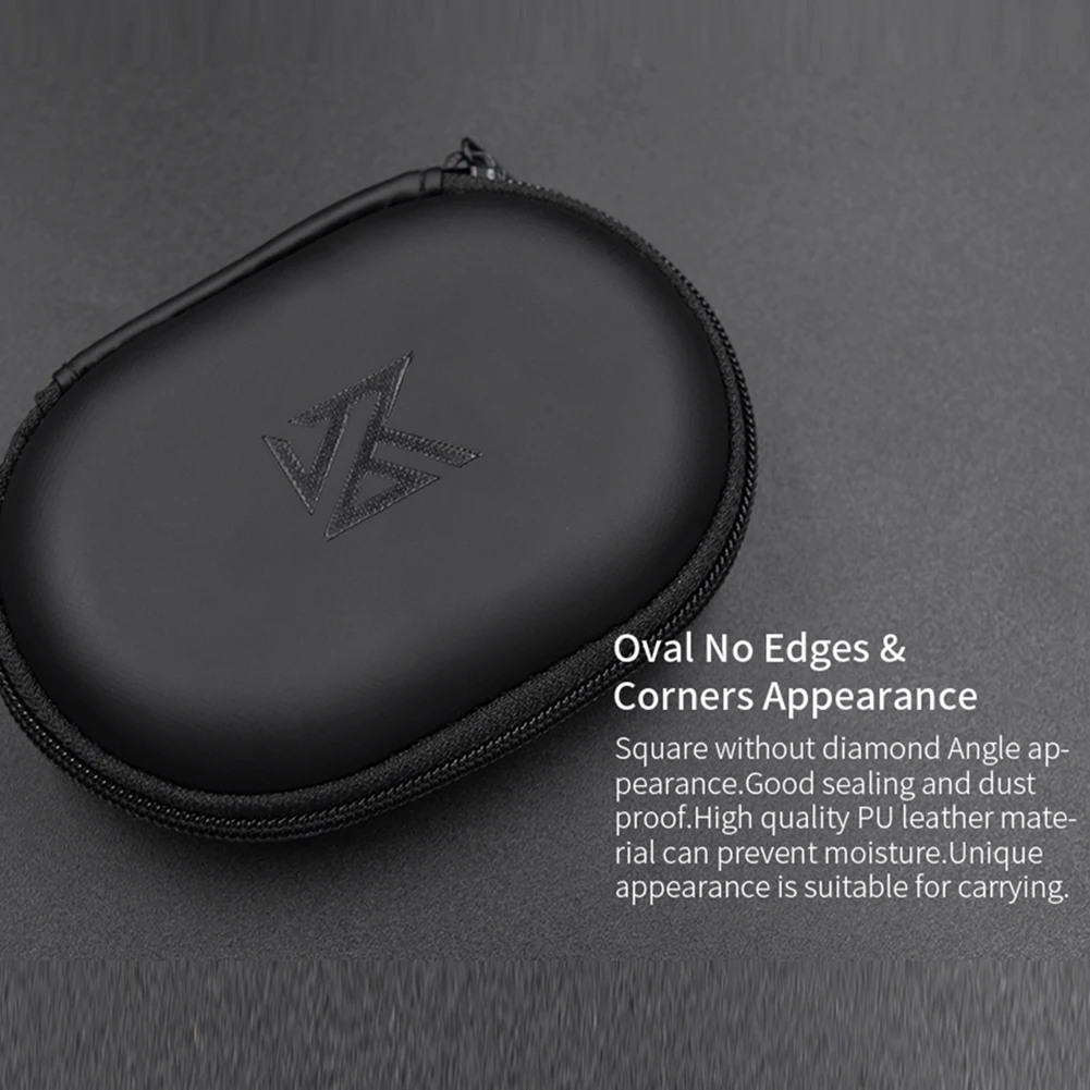 Bolsas de cuero PU para auriculares, contenedor de absorción, funda Universal para auriculares con cable, forma cuadrada para BA10 AS10 ES4 KZ CAA iPhone Huawei