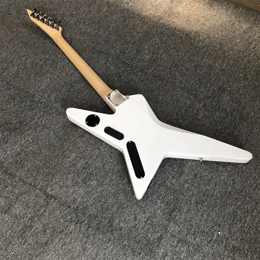 New product, special-shaped electric guitar. White, factory wholesale and retail, active pickup, free shipping