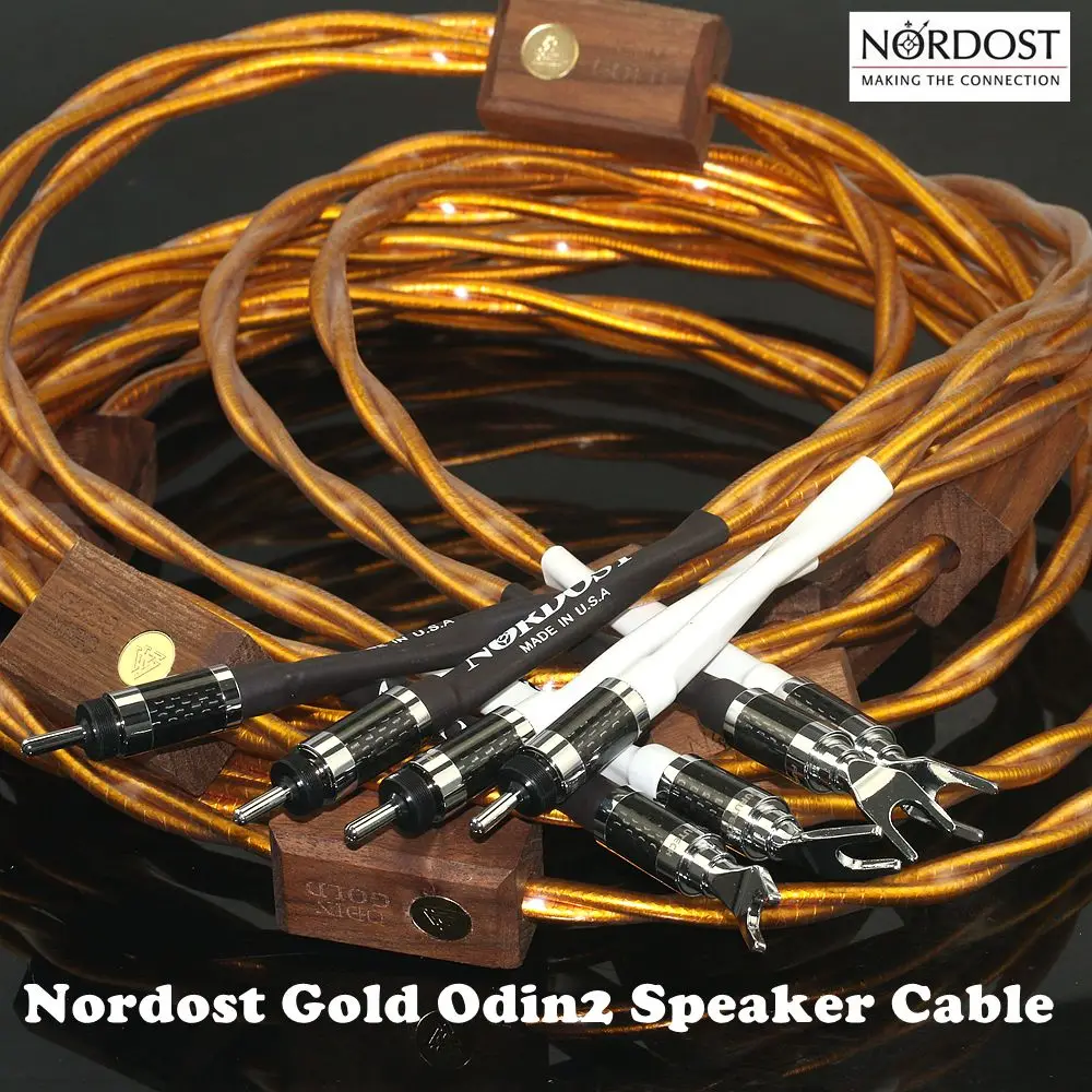 

Nordost Gold Odin 2 Flagship Grade Pure Silver 4 Independent Speaker Cables Furutech CF-201 (R) Carbon Fiber Plug Audio Cable
