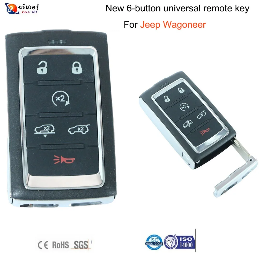 

433Mhz Universal 6-button high grade Auto Keyless Remote Car Key For Jeep Wagoneer from year 2021