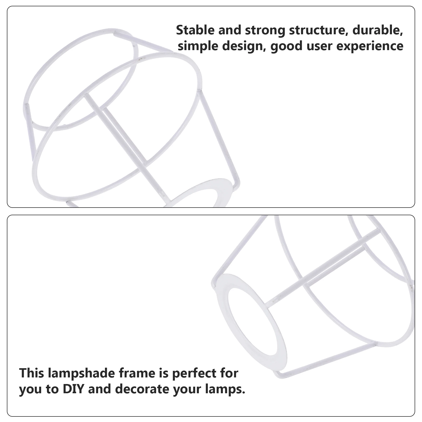 

DIY Ring Lamp Shade Wire Cover E27 Base Sturdy Welding Durable Iron Material High Temp Paint Rustproof Home Decor