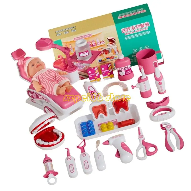 45bf Kids Dentist Roleplay Toy Toy Bright Color Realistic Doctor Roleplay Toy