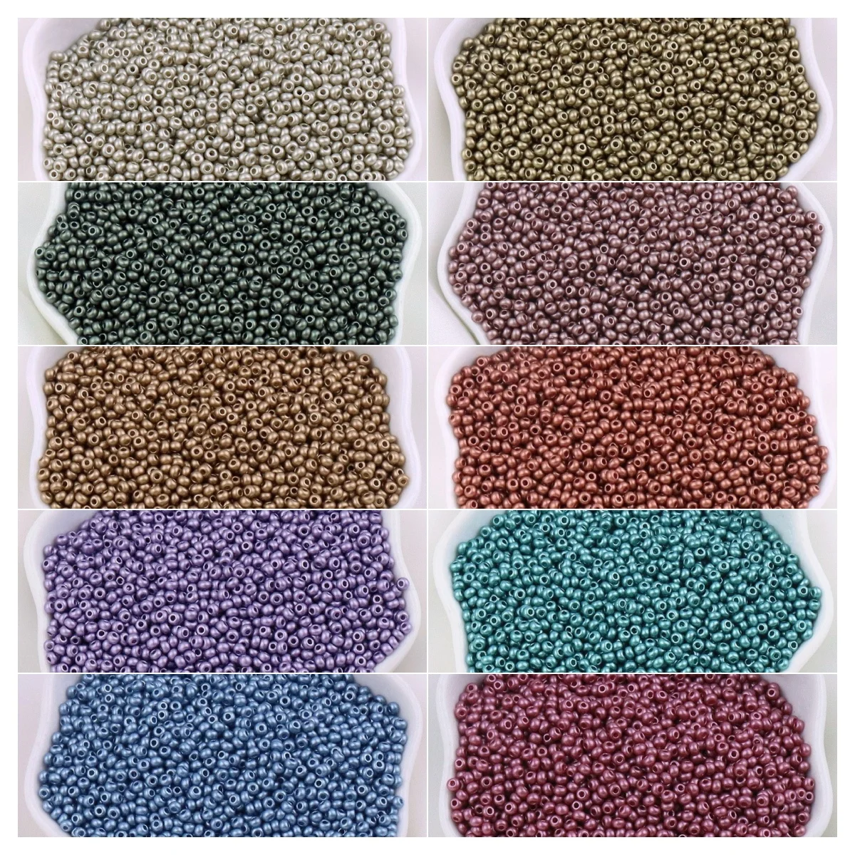 

1.5mm 2mm Non fading Matte Metallic Colors Glass Seed Beads Round Spaced Beads Handmade DIY Bracelet Necklace Loose Beads