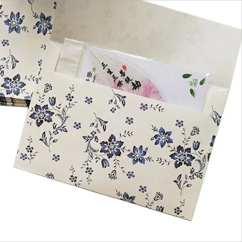 100Pcs wholesale Pastoral elegant floral envelope Chinese style retro cherry blossom rose Letter Paper Craft 175*125mm