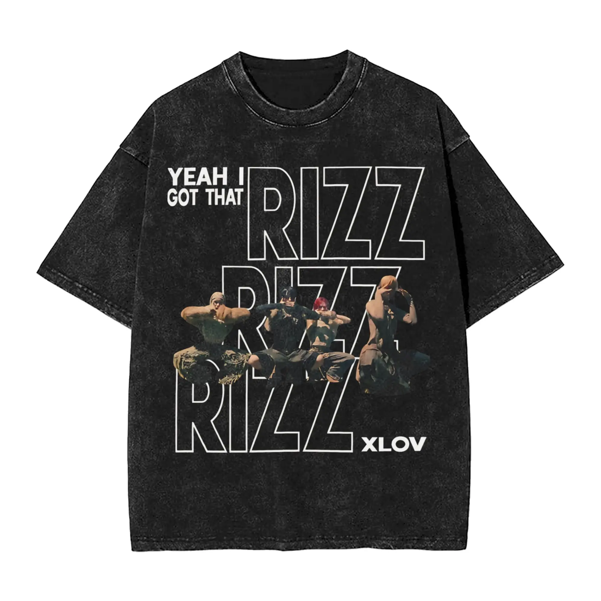  XLOV UXLXVE Members Washed T Shirt Streetwear Hip Hop Vintage T-Shirts  Tees Tops for Men Women Short Sleeve Oversize