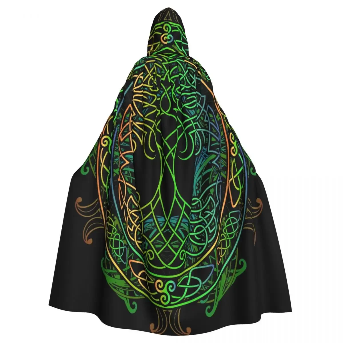 Unisex Adult Yggdrasil Tree Celtic Sacred Symbol Cloak with Hood Long Witch Costume Cosplay