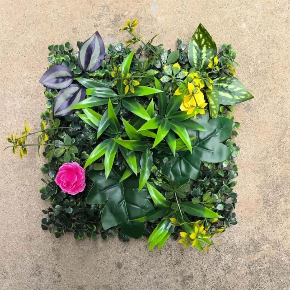DIY Artificial Plant Wall Panel Eternal Life UV Protection Simulation Maple Plant Sheet Green Durable Fake Green Grass Mat view 3