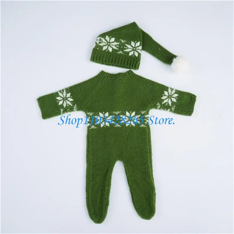 الوليد الطفل صور الدعائم الرضع عيد الميلاد قبعة وبذلة الزي سانتا كلوز الكروشيه التصوير الملابس والاكسسوارات G2TE