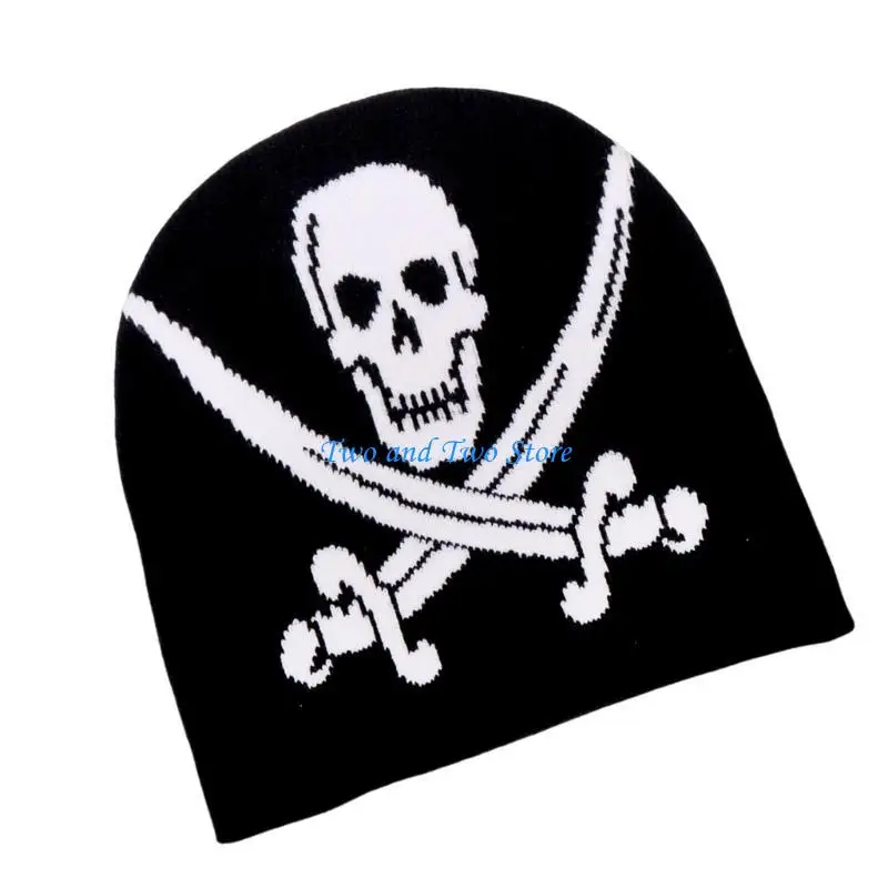 

HX6F Skull Knitted Hat Unisex Winter Hat Warm Comfortable Hat Fashion Knitted Hat Winter Fashion Accessory