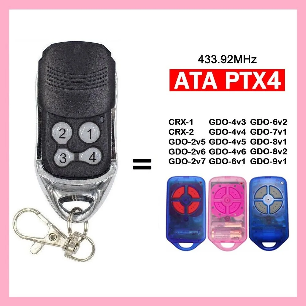 

For ATA PTX4 PTX-4 Securacode 433.92MHz Garage Door Gate Remote Control