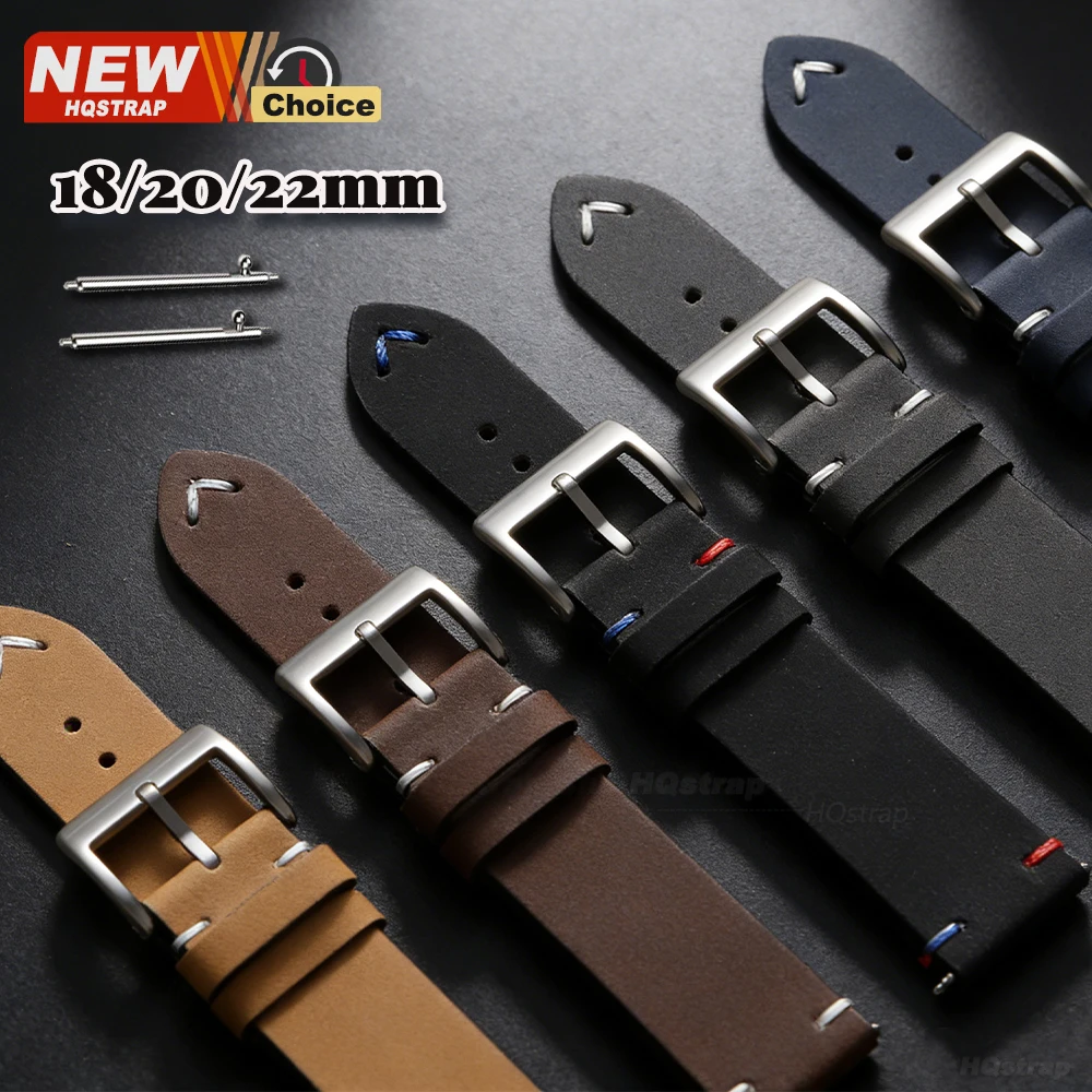 Neues Mattes Einfarbiges PU-Uhrenarmband mit Dornschließe 18mm 20mm 22mm Schnellverschluss-Uhrenband für Omega Uhrenarmband für Seiko Armband für Rolex