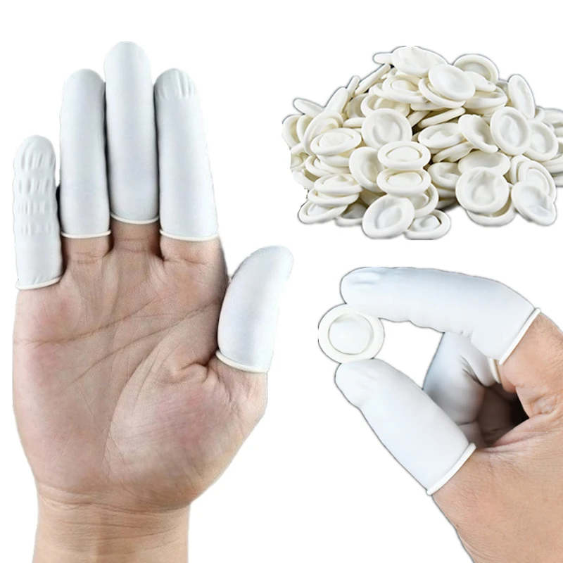 

200pcs/bag Disposable Rubber Finger Cots Single Finger Protector for Wound Dressing & Endoscopic Exams Finger Gloves