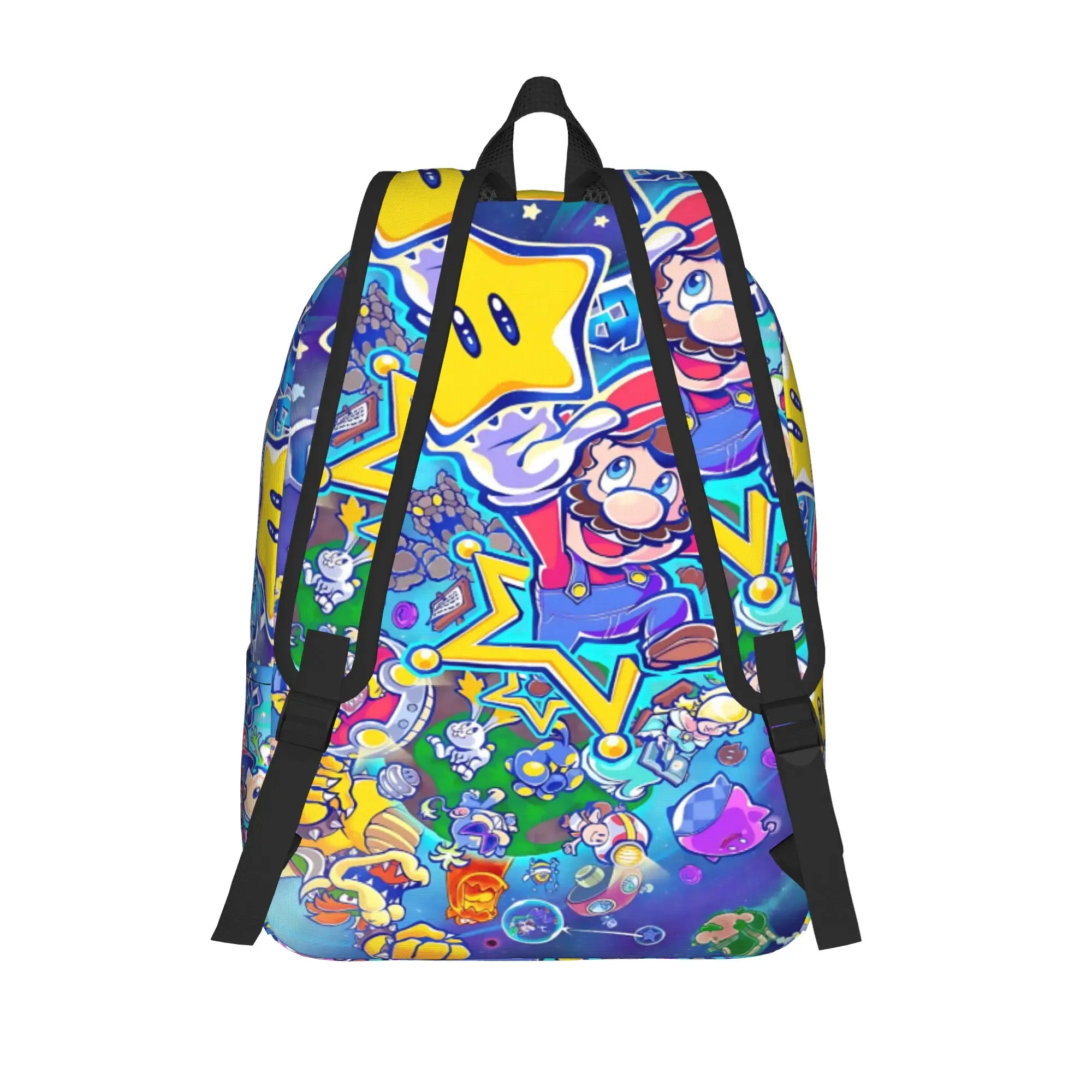 Fashion Cartoon Super Mario Backpack  Mochilas Daily For Work Office Retro Washable Rucksack