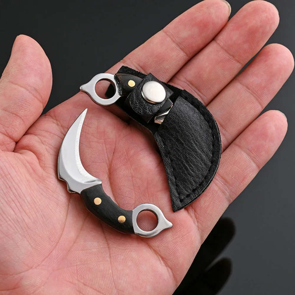 Mini Pocket Fixed Knife, Stainless Steel Blade, Outdoor Camping, Tourism, Portable Unboxing Tool, Keychain Accessories, Gifts