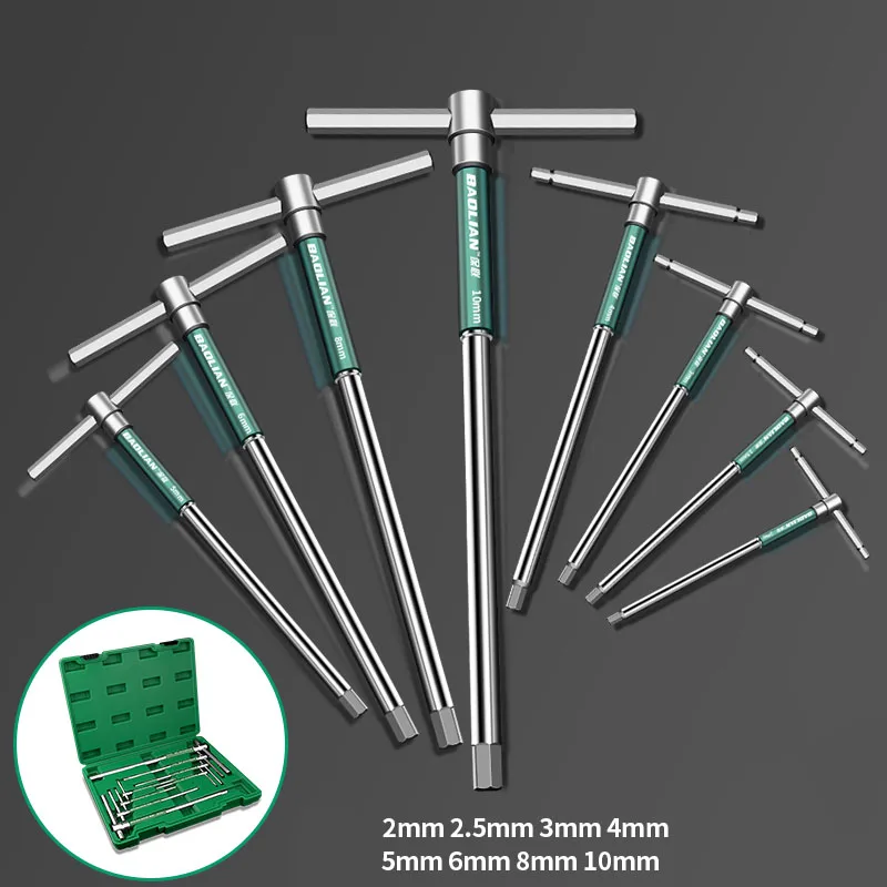 Chave de Fenda Torx em Forma de t Chave Sextavada Allen Chave Inglesa Cromada Ferramenta Manual em Forma de t Tomada em t Estendida 2.5 mm mm mm mm