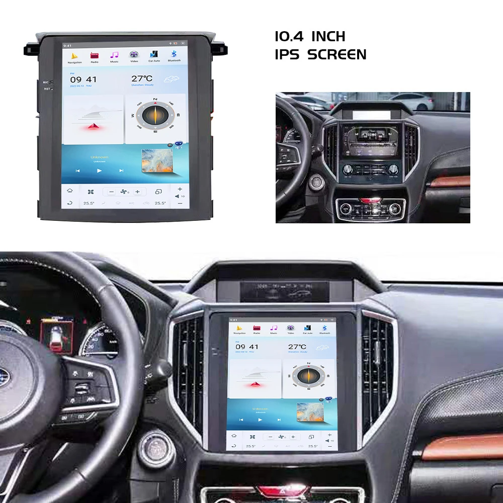 Android Carplay Car GPS Navigation For Subaru Forester 2018-2023 Tesla Style Head Unit Multimedia Player Car Radio Tape Recorder