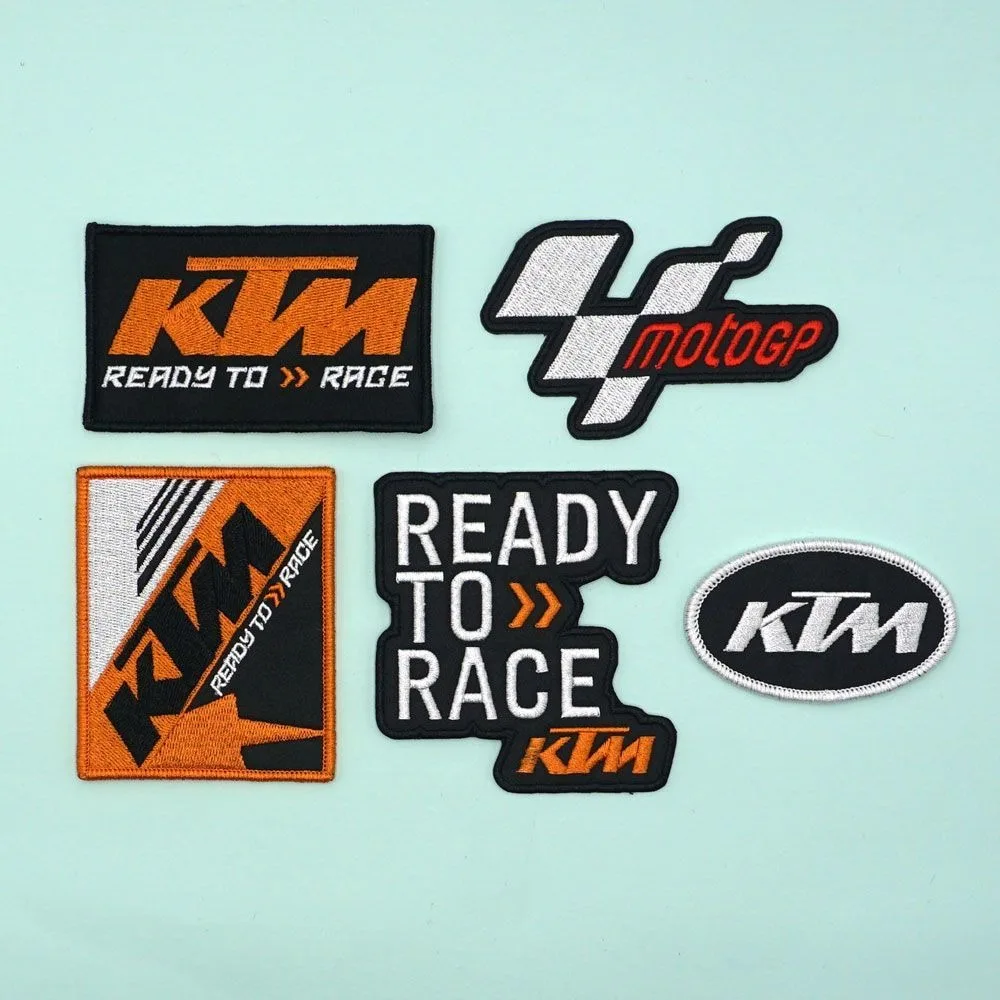 ملصقات قماش مطرزة بشعار الدراجة النارية ملصقات ثقب الملابس لـ KTM جاهزة للسباق Duke 690 790 890 1090 1190 1290 ADV