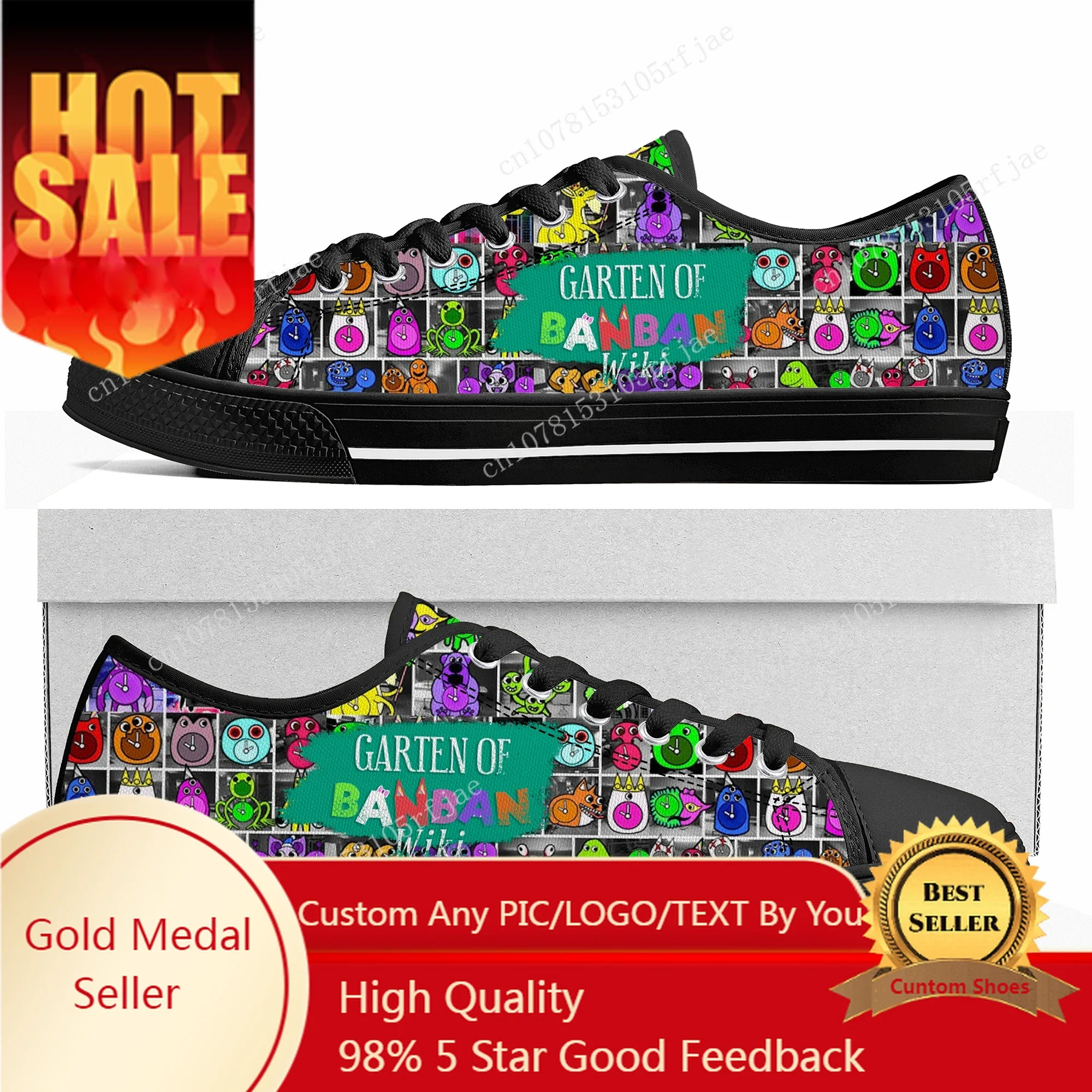 

Garten of Banban Custom Low Top Sneakers Cartoon Game Womens Mens Teenager Shoes Casual Tailor Made Canvas Sneaker