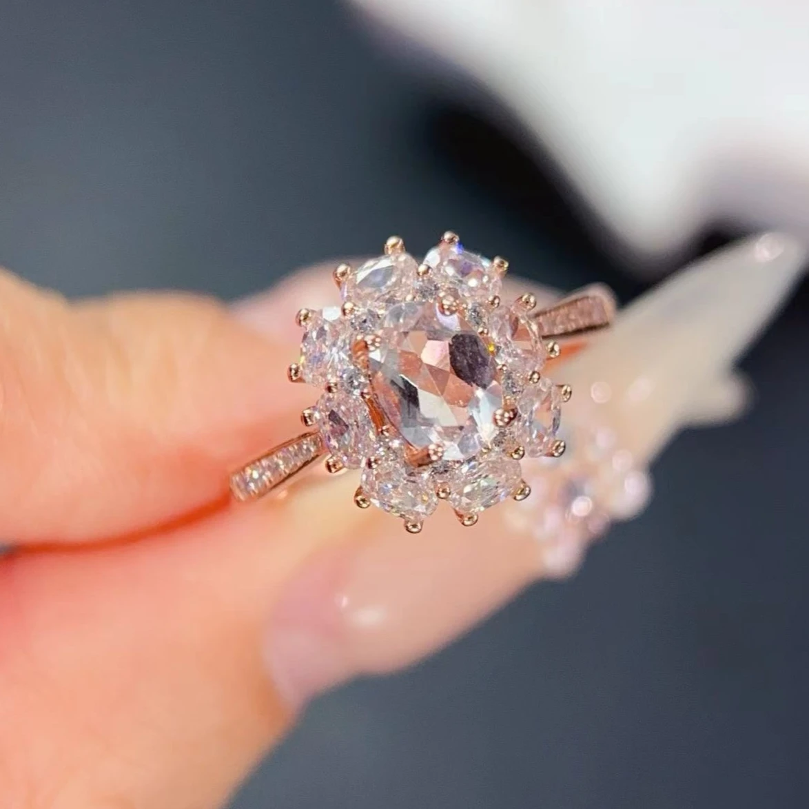 

Серебряное кольцо с морганитом 925 пробы для помолвки, 5 мм*7 мм, 0,7 карата, натуральное украшение с морганитом, с сертификатом, серебряное кольцо с драгоценным камнем