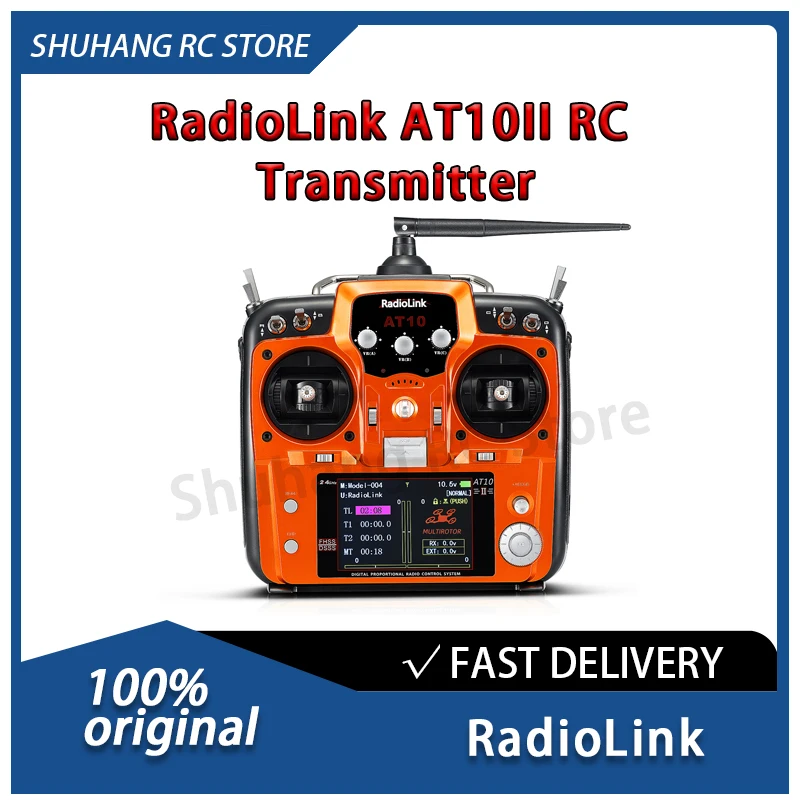 

RadioLink AT10II RC Transmitter 4KM Control Distance Real-Time Telemetry Reverse Polarity Protection for RC Drone RC Car Boat