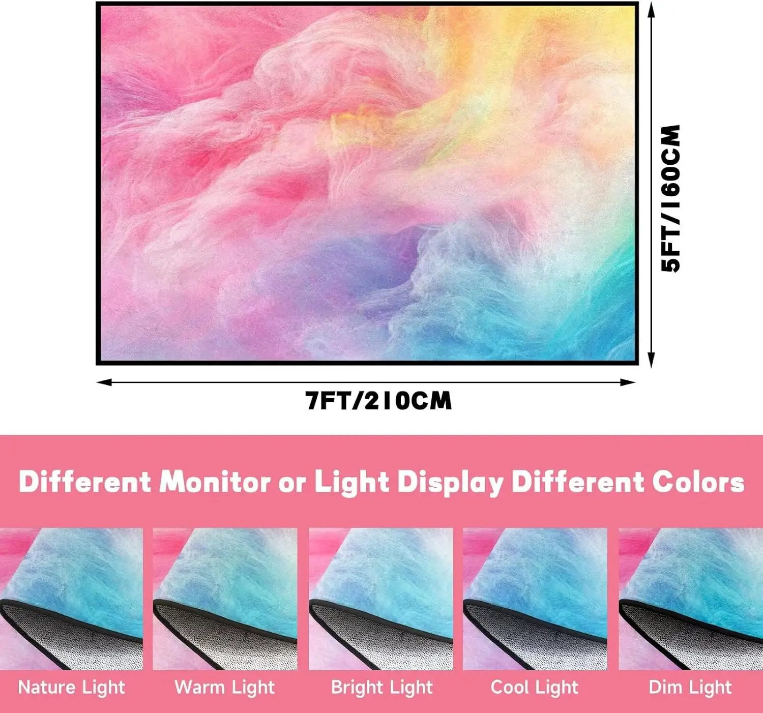 Pastel Smoke Swirl Print Mat, Dream Gradient Fluid Art Print, Non-Slip Washable Rug for Entry Hall Kitchen Office Indoor Decor
